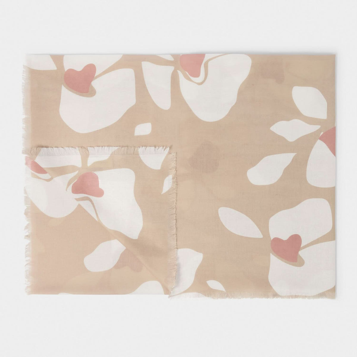 Katie Loxton Nude Pink / Off White / Dusty Rose Floral Printed Scarf KLS592Katie LoxtonKLS592
