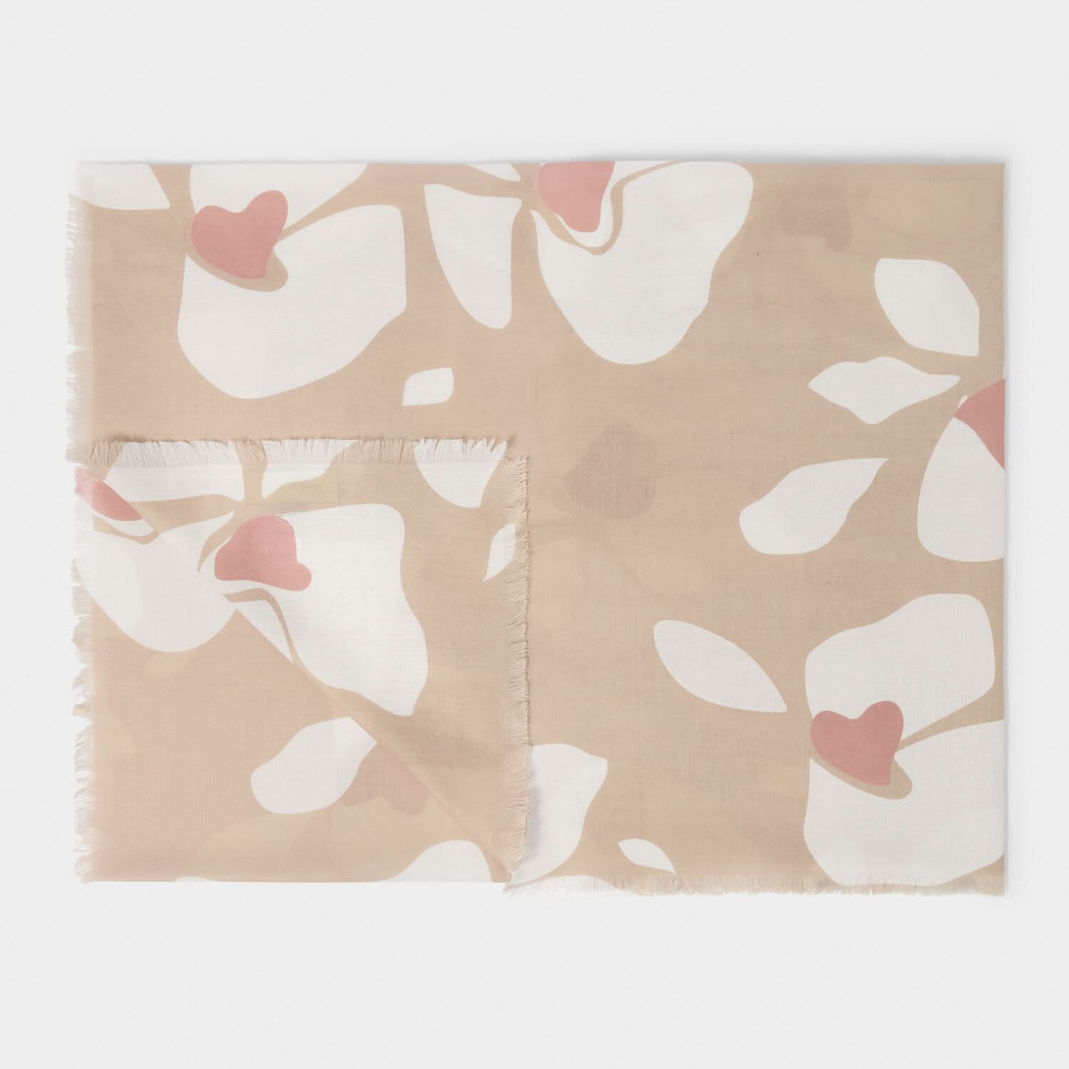 Katie Loxton Nude Pink / Off White / Dusty Rose Floral Printed Scarf KLS592Katie LoxtonKLS592