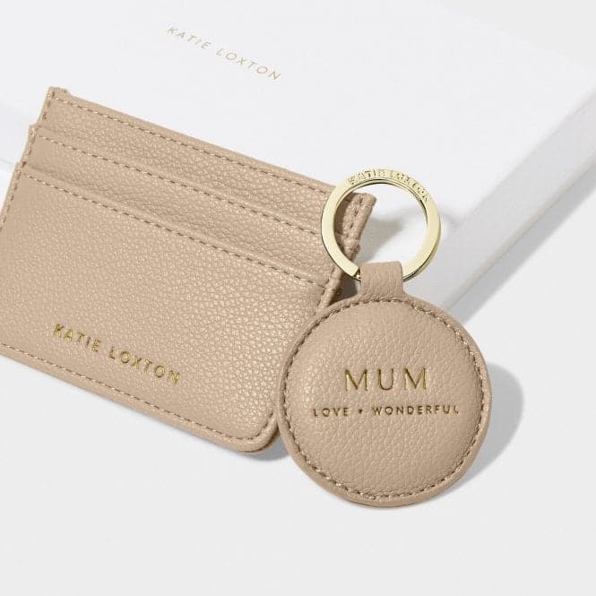 Keyring & Card Holder Set 'Mum' in Light Taupe KLB3122Katie LoxtonKLB3122