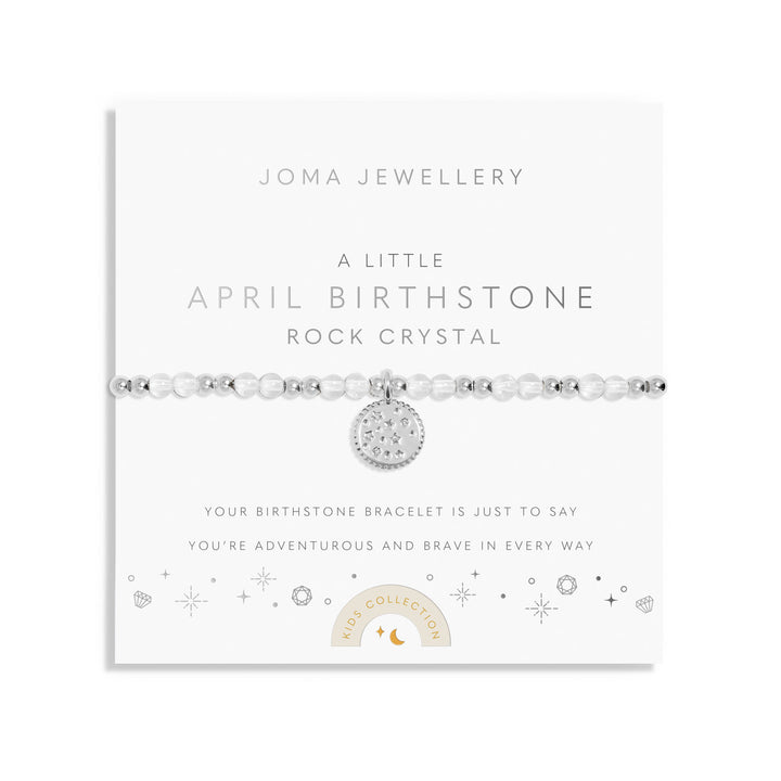 Kids A Little April Birthstone Silver Plated Bracelet C785Joma JewelleryC785