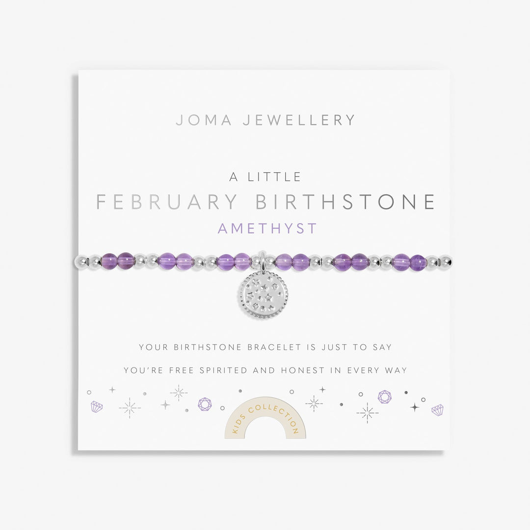 Kids A Little February Birthstone Silver Plated Bracelet C783Joma JewelleryC783