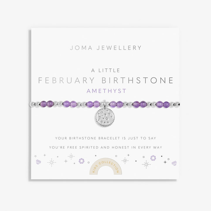 Kids A Little February Birthstone Silver Plated Bracelet C783Joma JewelleryC783