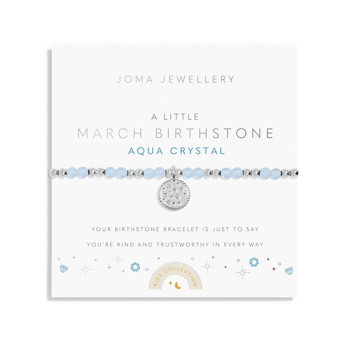 Kids A Little March Birthstone Silver Plated Bracelet C784Joma JewelleryC784