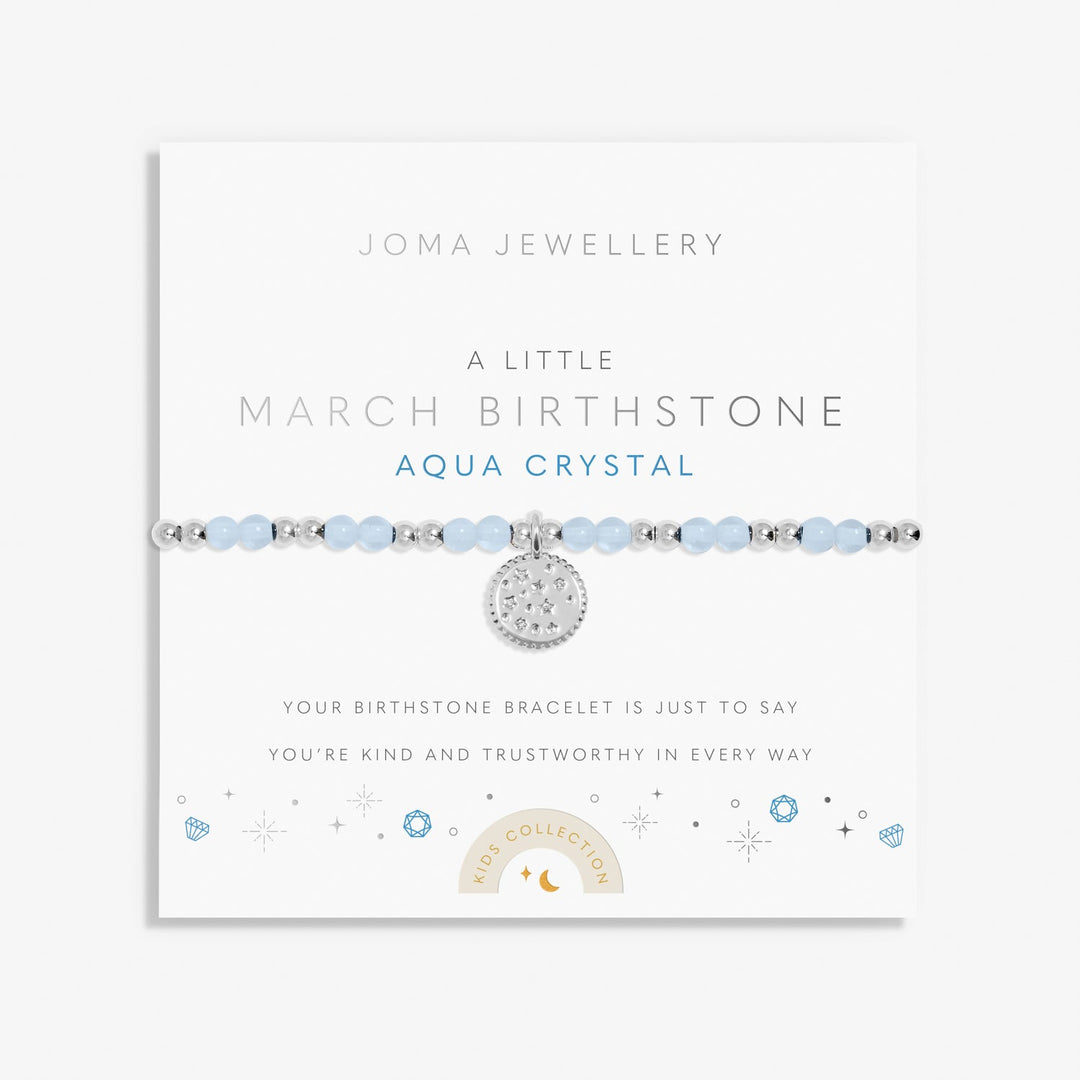 Kids A Little March Birthstone Silver Plated Bracelet C784Joma JewelleryC784