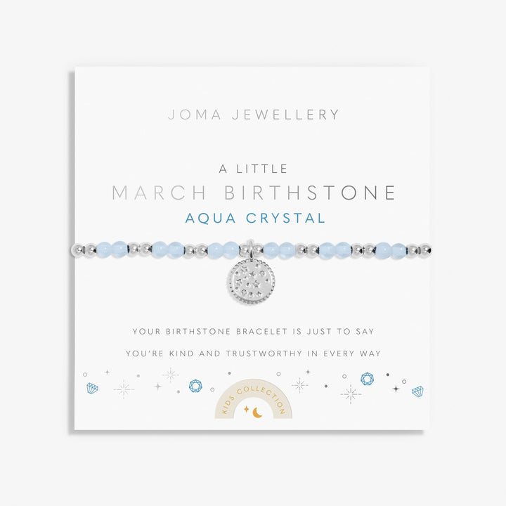 Kids A Little March Birthstone Silver Plated Bracelet C784Joma JewelleryC784