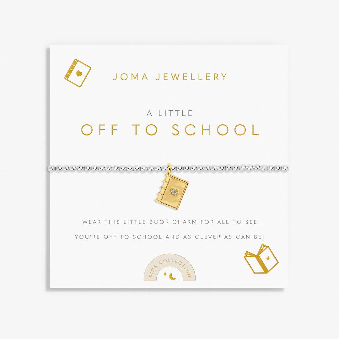 Kids A Little Off To School Silver Gold Plated Bracelet C769Joma JewelleryC769