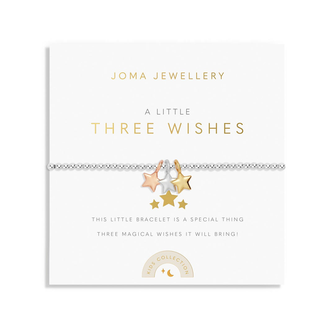 Kids A Little Three Wishes Silver Gold & Rose Gold Plated Bracelet C772Joma JewelleryC772