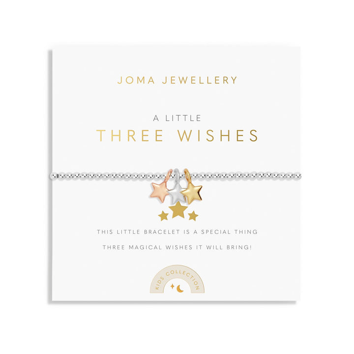 Kids A Little Three Wishes Silver Gold & Rose Gold Plated Bracelet C772Joma JewelleryC772