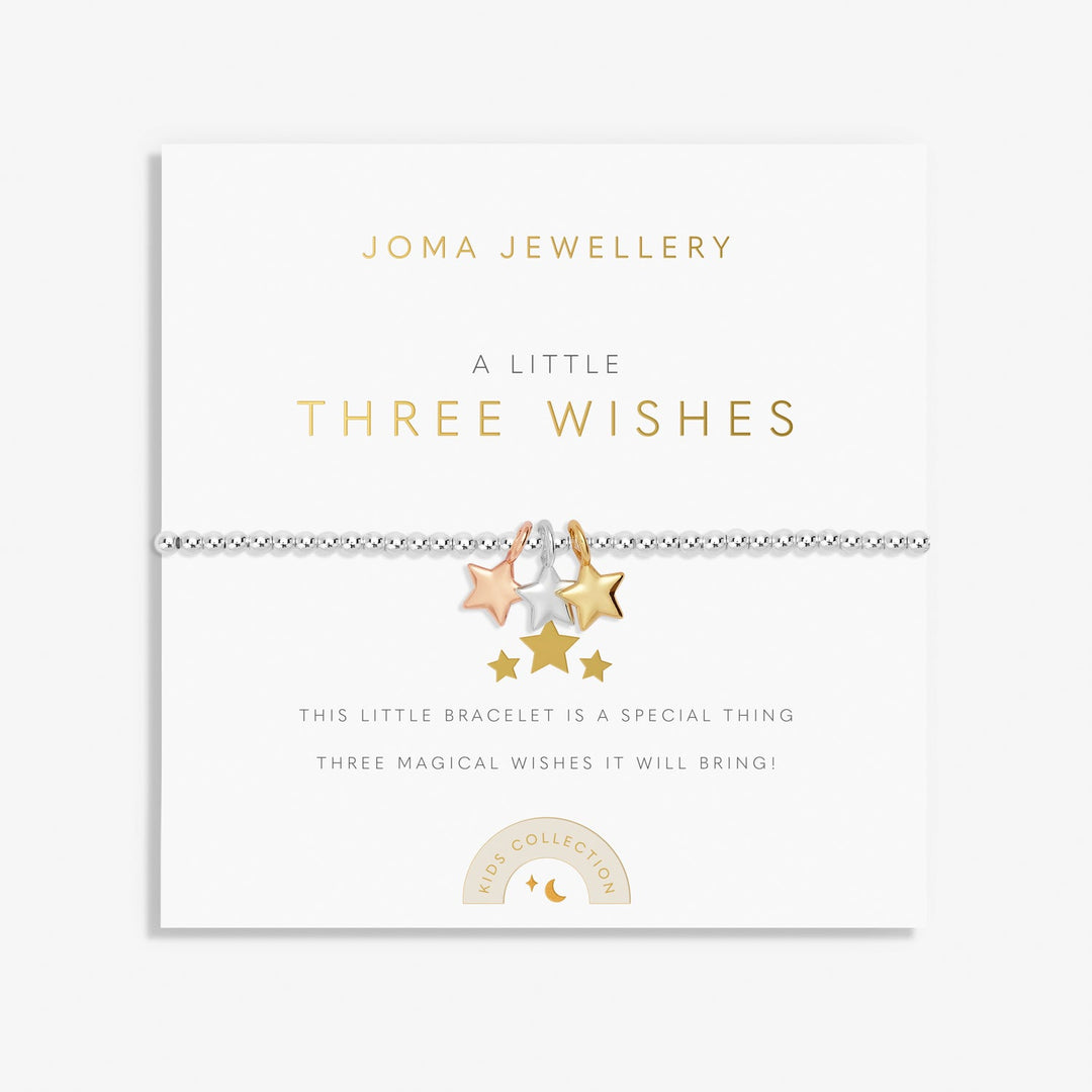 Kids A Little Three Wishes Silver Gold & Rose Gold Plated Bracelet C772Joma JewelleryC772