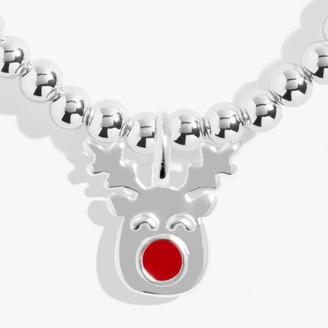 Kids Christmas Cracker Rudolph The Reindeer Silver Plated Bracelet C748Joma JewelleryC748