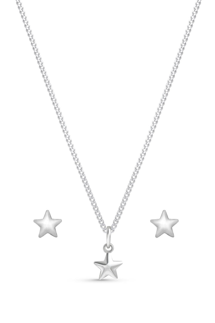 Kids Sterling Silver Star Stud Earring and Pendant SetThe Fine CollectiveBA0072800