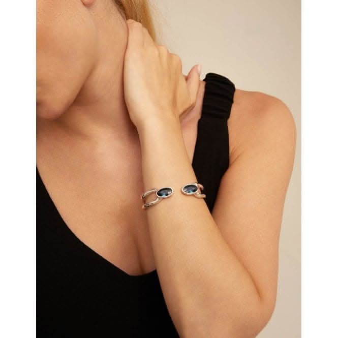 Kingdom Blue Metal Faceted Crystal BraceletUNOde50PUL2248AZUMTL0L