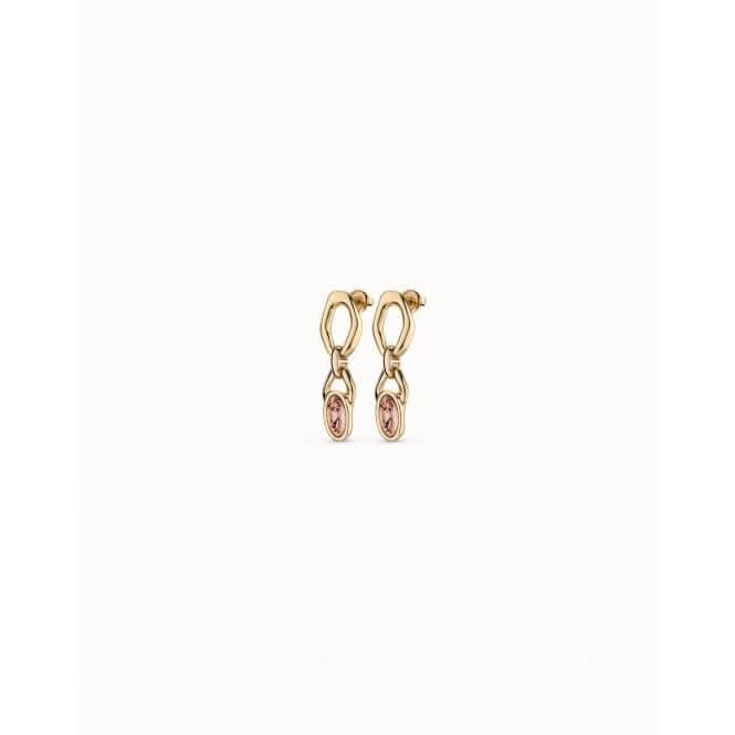 Kingdom Pink Faceted Crystal EarringsUNOde50PEN0842RSAORO0U