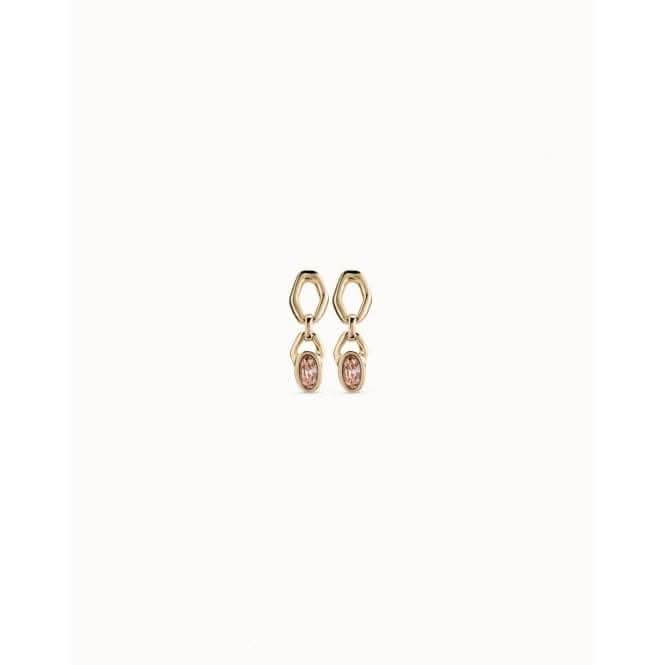 Kingdom Pink Faceted Crystal EarringsUNOde50PEN0842RSAORO0U