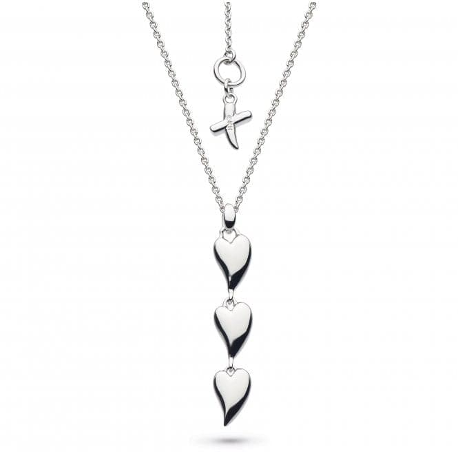 Kit Heath Desire Kiss Rhodium Plate Triple Hearts 17" Necklace 90MKKit Heath90MK028