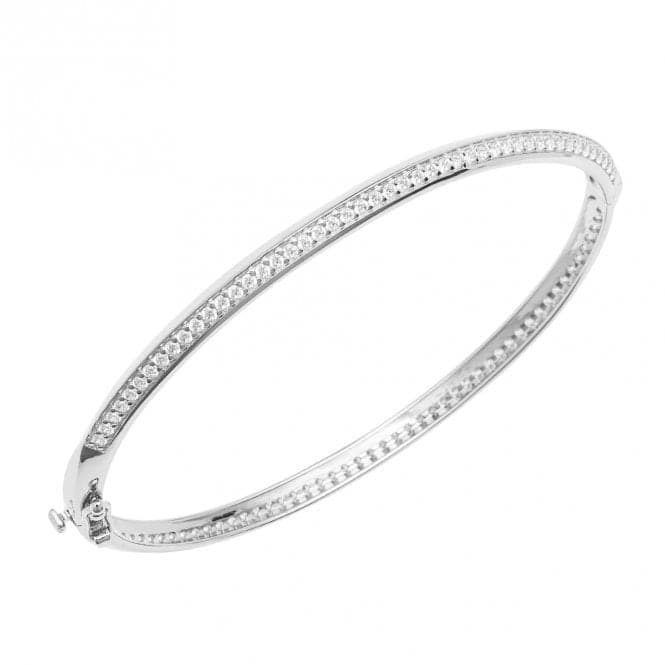 Knife Edge Hinged Zirconia Bangle B5380CFiorelli SilverB5380C