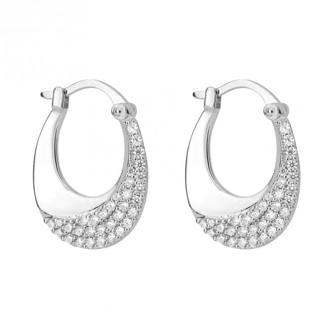 Knife Edge Zirconia Wave Hoop Earrings E6224CFiorelli SilverE6224C