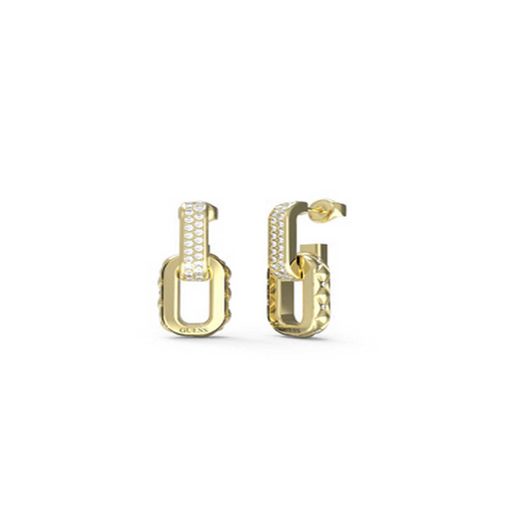 Ladies 30mm Matelasse Pave Double Link Earrings UBE04582YGGuess JewelleryUBE04582YG