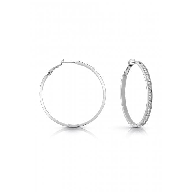 Ladies 50mm Rhodium Plated Hoop Earrings UBE02247RHGuess JewelleryUBE02247RH