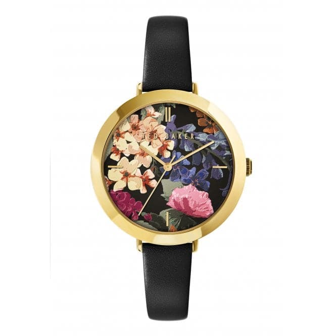 Ladies Ammy Floral Black Leather Watch BKPAMF101Ted Baker WatchesBKPAMF101UO