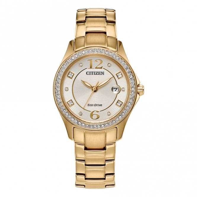 Ladies Analogue Silhouette Crystal Gold Tone Watch FE1147 - 79PCitizenFE1147 - 79P