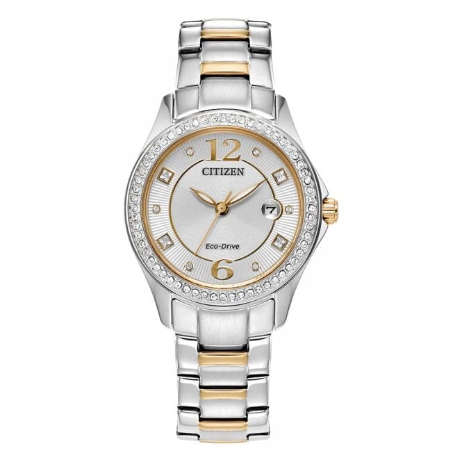 Ladies Analogue Silhouette Crystal Two Tone Watch FE1146 - 71ACitizenFE1146 - 71A