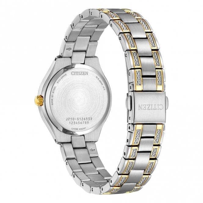 Ladies Analogue Silhouette Crystal Two Tone Watch FE1234 - 50LCitizenFE1234 - 50L