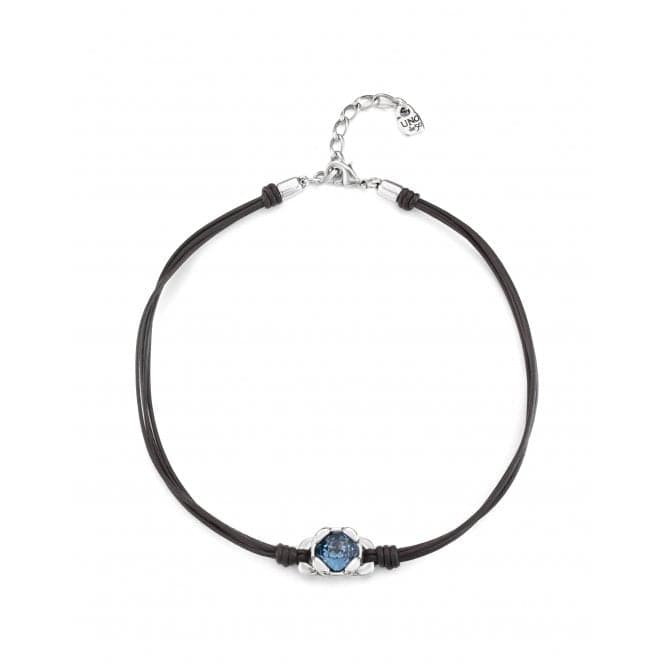 Ladies Charismatic Aura Blue Silver Faceted Crystal Eyeful Necklace COL1856MARMTL0UUNOde50COL1856MARMTL0U