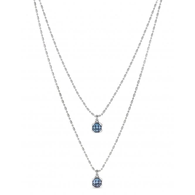Ladies Charismatic Aura Blue Silver Faceted Crystal Necklace COL1866AZUMTL0UUNOde50COL1866AZUMTL0U