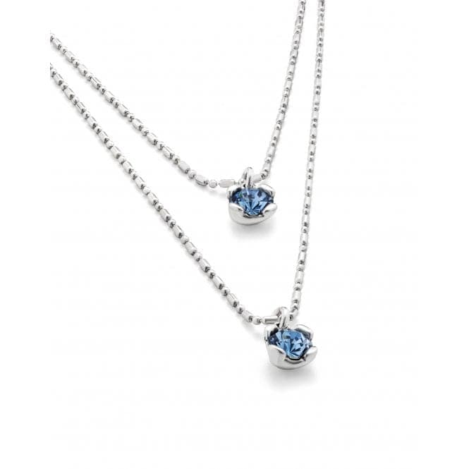 Ladies Charismatic Aura Blue Silver Faceted Crystal Necklace COL1866AZUMTL0UUNOde50COL1866AZUMTL0U