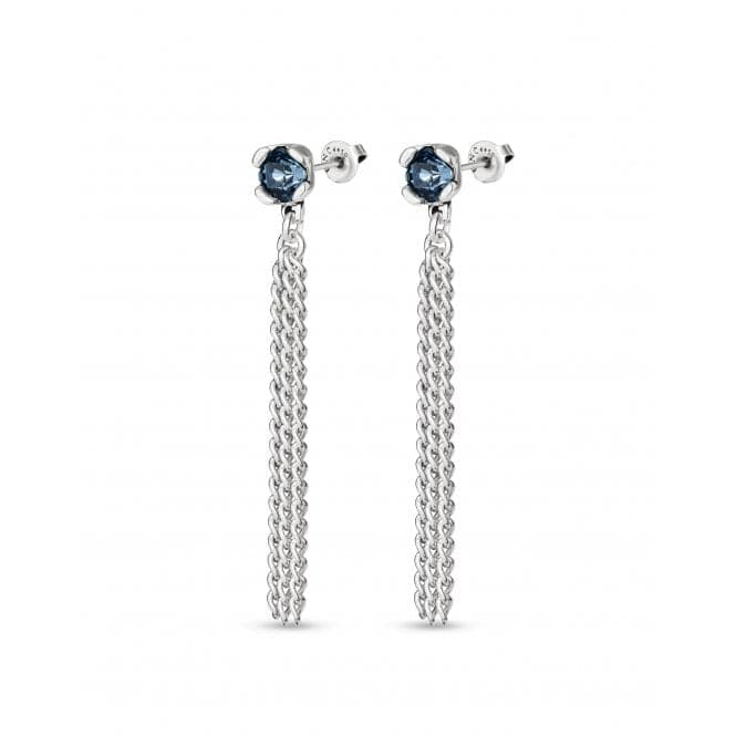 Ladies Charismatic Blue Silver Faceted Crystal Electric Earrings PEN0911AZUMTL0UUNOde50PEN0911AZUMTL0U