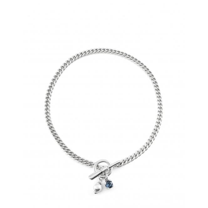 Ladies Charismatic Blue Silver Faceted Crystal Two Expearltional Necklace COL1855BPLMTL0UUNOde50COL1855BPLMTL0U