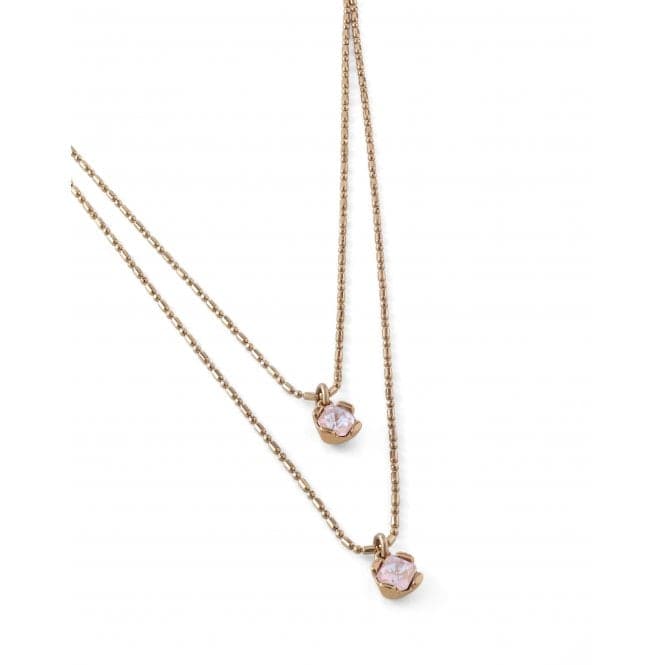 Ladies Charismatic Gold Aura Pink Faceted Crystal Necklace COL1866RSAORO0UUNOde50COL1866RSAORO0U