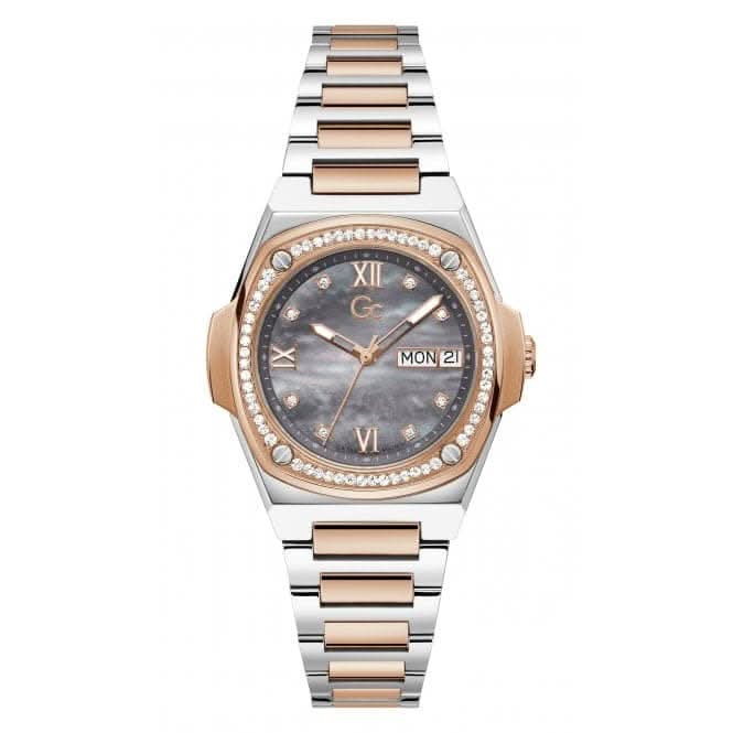 Ladies Coussin Shape Lady Silver Rose Gold Watch Y98001L5MFGc WatchesY98001L5MF