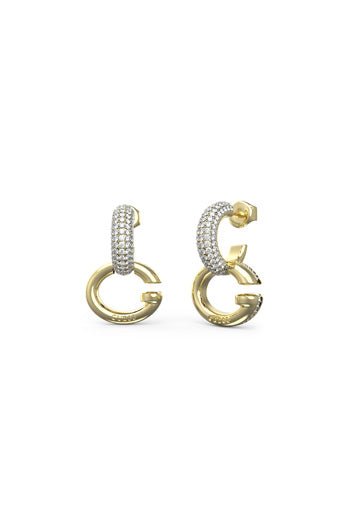 Ladies G Logo And Crystal Hoop Earrings UBE04521YGGuess JewelleryUBE04521YG