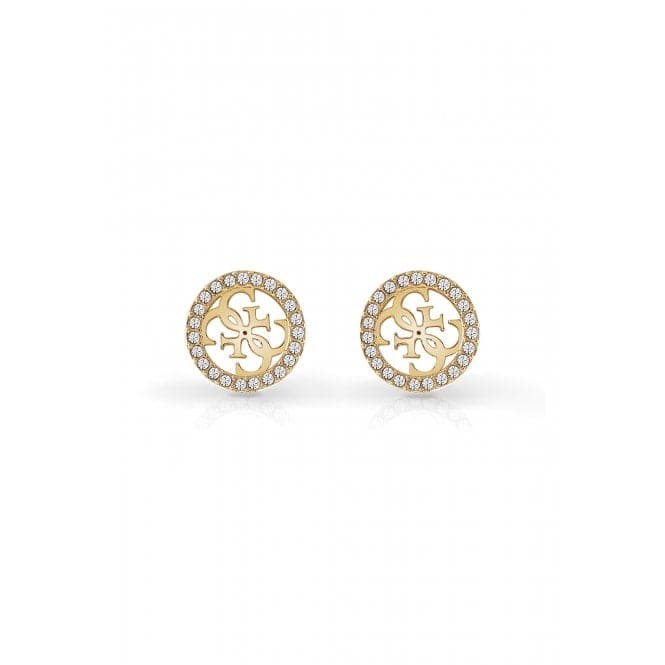 Ladies Gold Plated 12mm 4G Logo & Pave Frame Stud Earrings UBE02161YGGuess JewelleryUBE02161YG