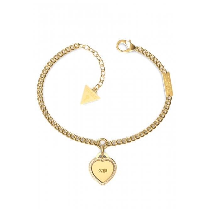 Ladies Gold Plated Heart Crystals Bracelet UBB01422YGLGuess JewelleryUBB01422YGL