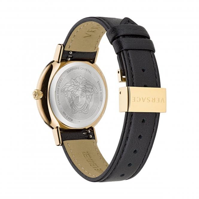 Ladies Greca Chic Gold - Tone Black Watch VE3D00322Versace WatchesVE3D00322