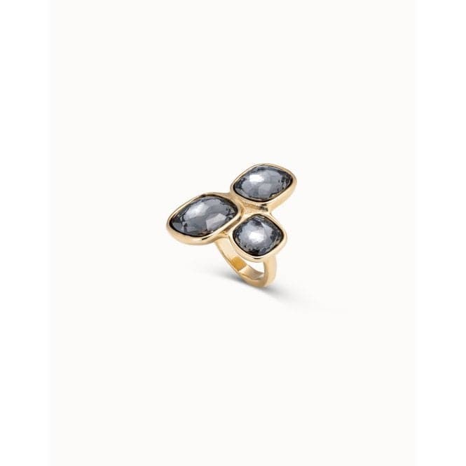 Ladies Grey Faceted Crystal RingUNOde50ANI0704GRSORO12