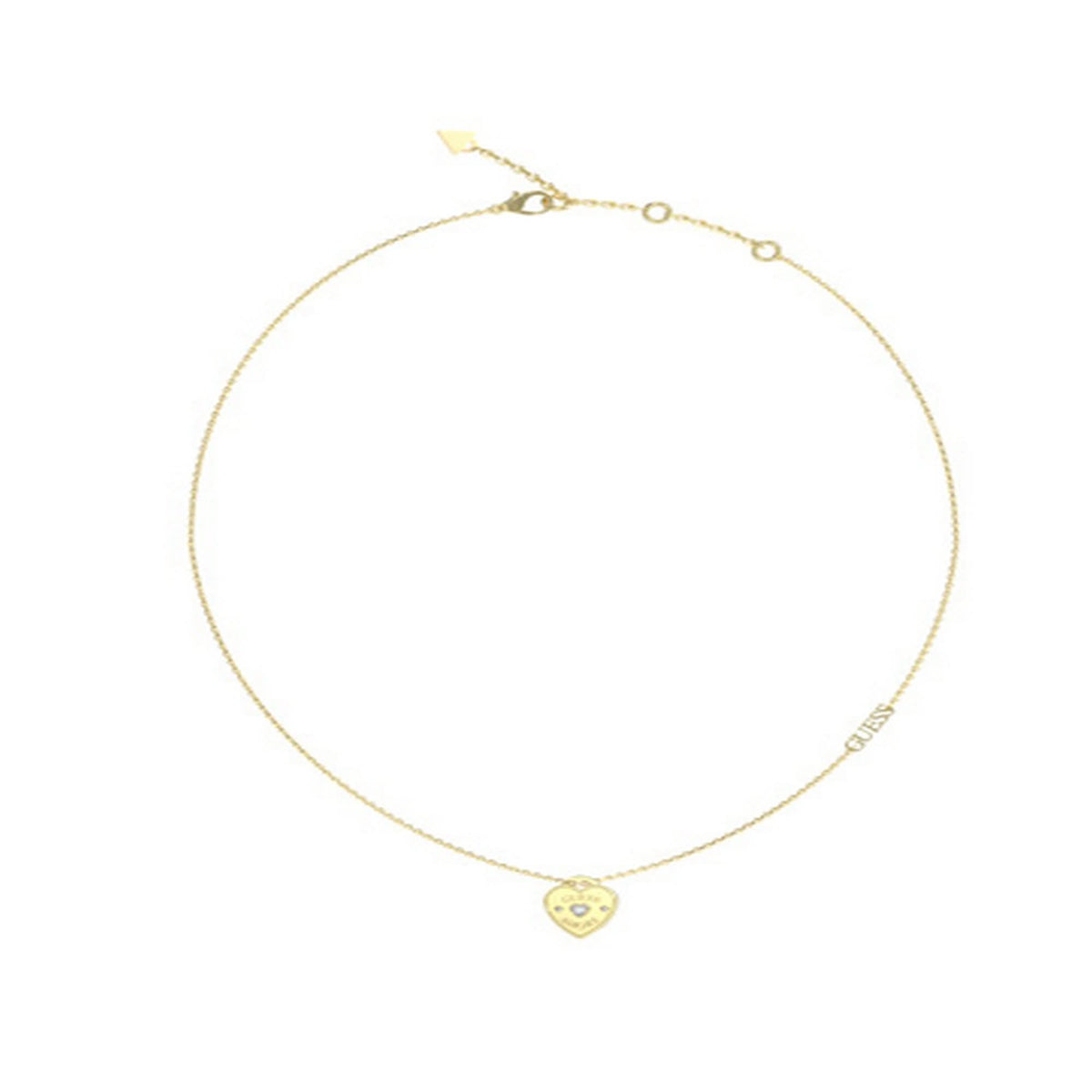 Ladies Heart Charm Crystals Necklace UBN05056YGGuess JewelleryUBN05056YG