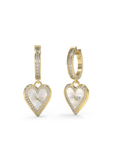 Ladies Heart Drop Huggie Crystals Earrings UBE03239YGRHGuess JewelleryUBE03239YGRH