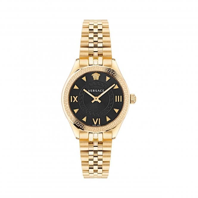 Ladies Hellenyium Gold - Tone Black Watch VE2S00622Versace WatchesVE2S00622
