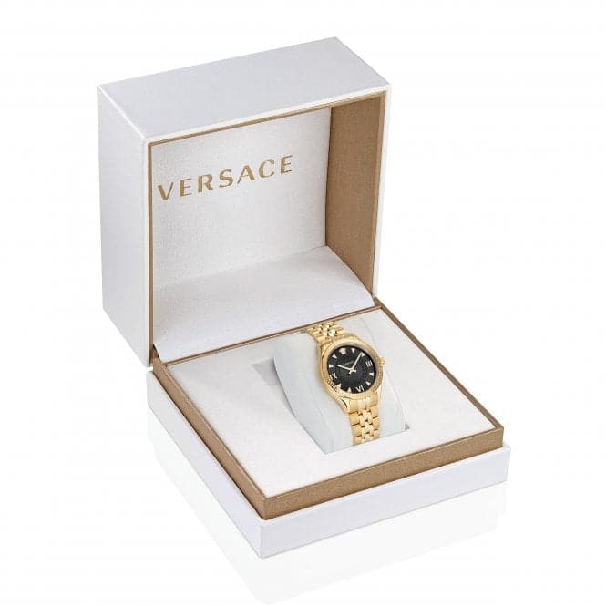 Ladies Hellenyium Gold - Tone Black Watch VE2S00622Versace WatchesVE2S00622