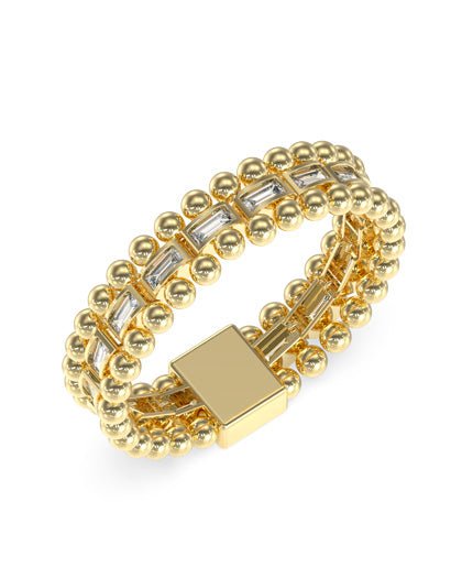 Ladies Large Golden Globes Baguette Crystals Bracelet UBB05232YGLGuess JewelleryUBB05232YGL