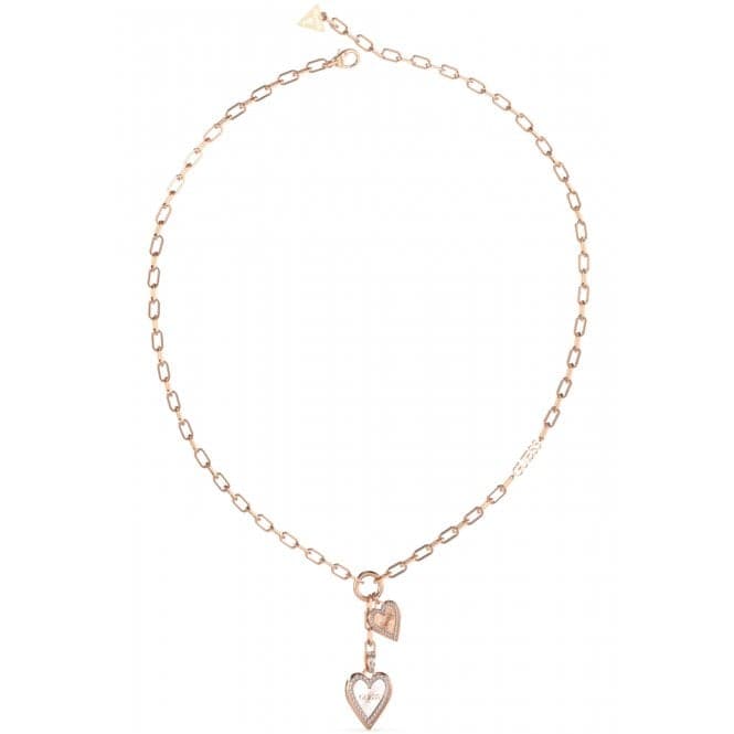 Ladies Love Me Tender Silver, Rose Gold Crystal Necklace UBN03234RHRGGuess JewelleryUBN03234RHRG