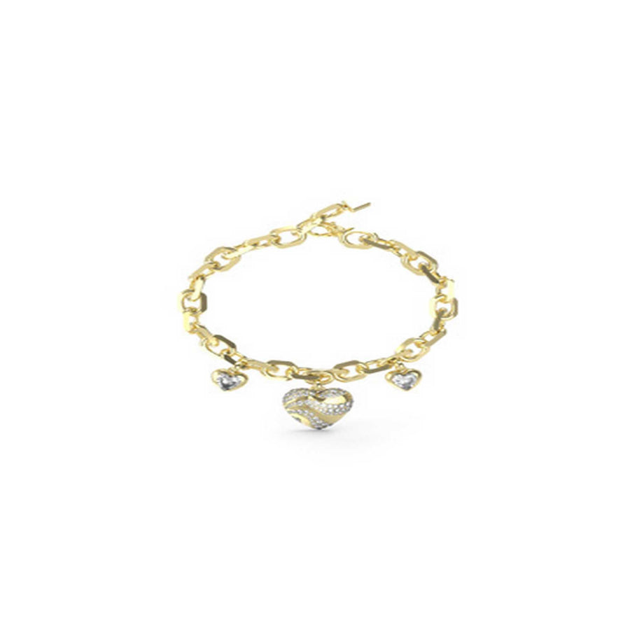 Ladies Multi Crystal Hearts Charm Bracelet UBB04500YGLGuess JewelleryUBB04500YGL