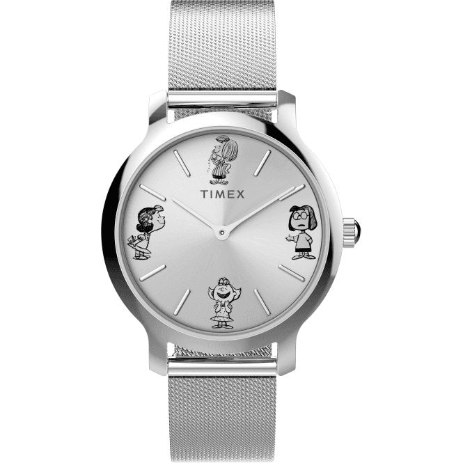 Ladies Peanuts Transcend Silver - Tone Watch TW2W46000Timex WatchesTW2W46000