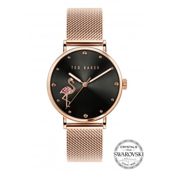 Ladies Phylipa Flamingo Stainless Steel Rose Gold Tone Watch BKPPHF019Ted Baker WatchesBKPPHF019UO