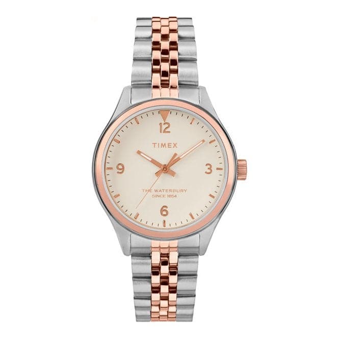 Ladies Quartz Analog Two Tone Watch TW2T49200Timex WatchesTW2T49200