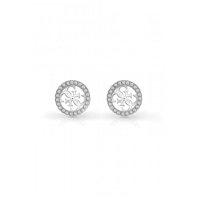 Ladies Rhodium Plated 12mm 4G Logo & Pave Frame Stud Earrings UBE02161RHGuess JewelleryUBE02161RH